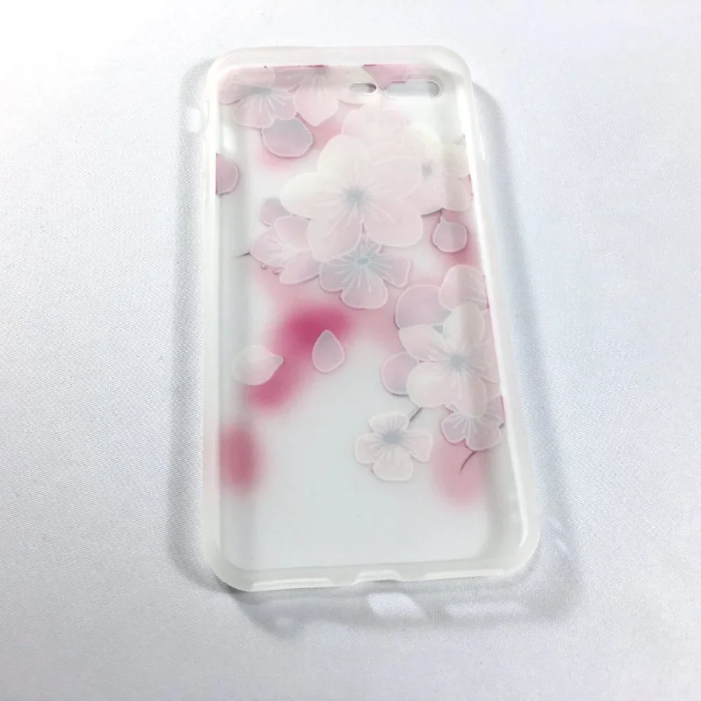 NEW iPhone 8P 7P 8 Plus 7 Plus Case Cover Pink Floral Clear